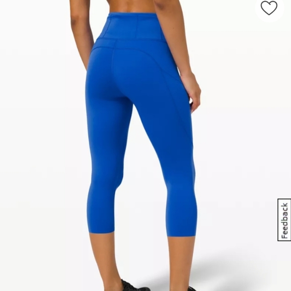 Lululemon Fast & Free HR Crop 19" Cerulean Womens Legging 4 - Picture 2 of 11